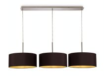 DK0565  Baymont 40cm Shade 3 Light Pendant Polished Chrome, Midnight Black/Green Olive